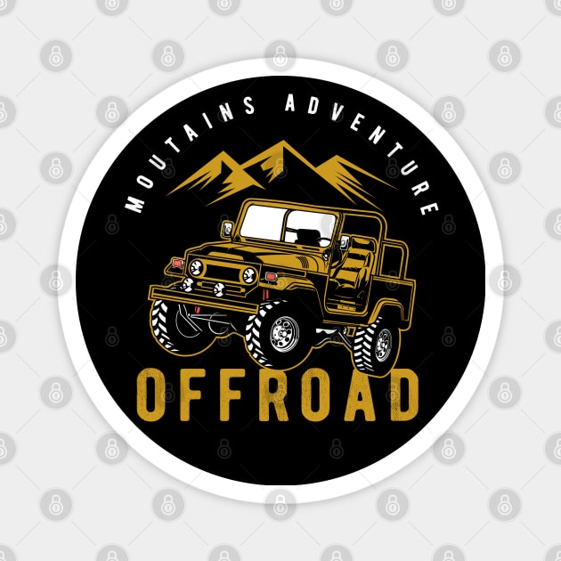 Mountain Adventure Off Road 4x4 Magnet by funkymonkeytees